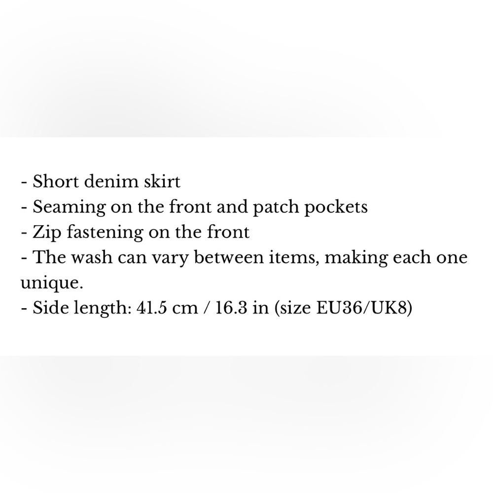 Sezane Light Blue Denim Mini Skirt with Front Zip - Picture 5 of 9
